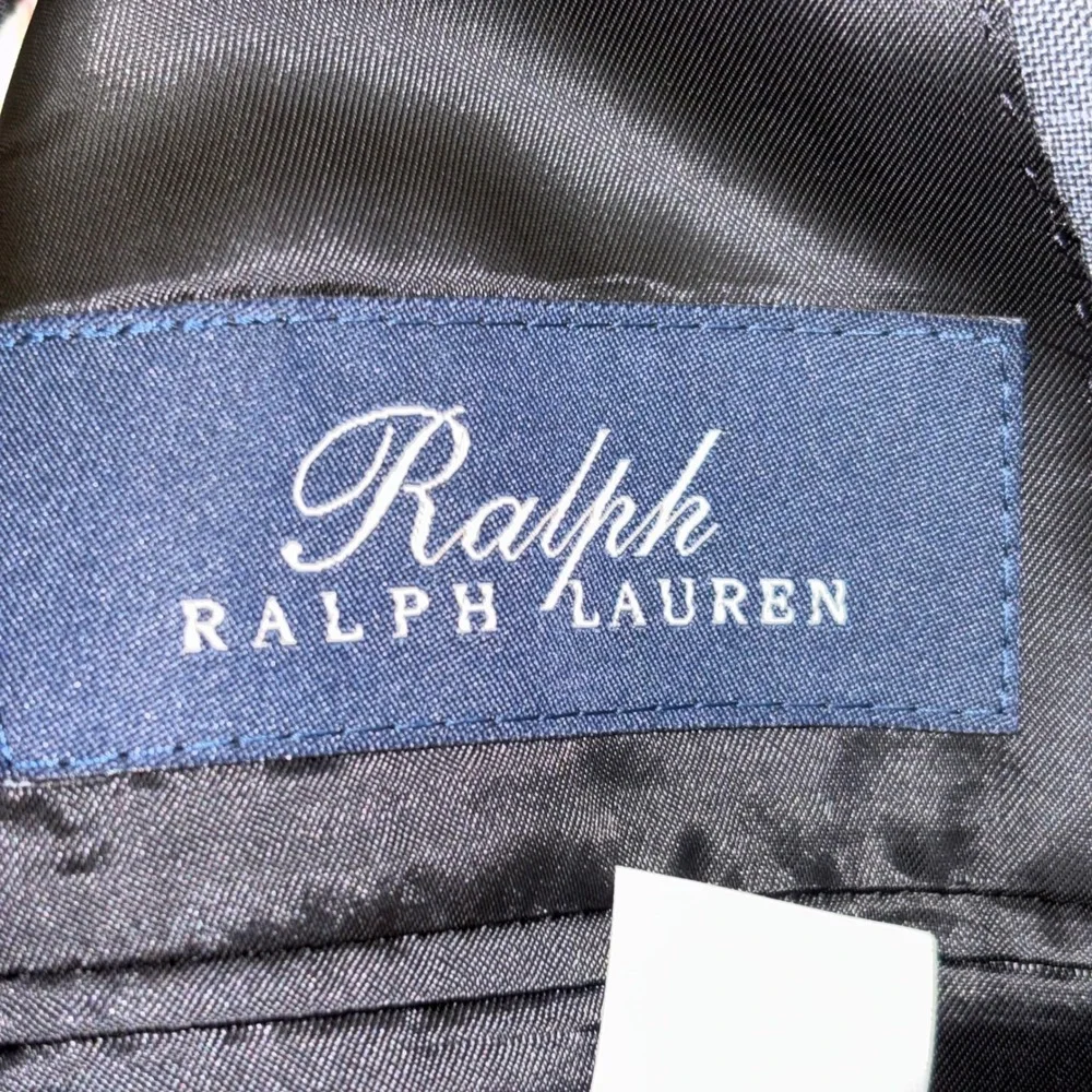 Ralph Lauren Mens 40S Blue Grey Glen Plaid 100% Wool 2 Button Blazer Sport Coat